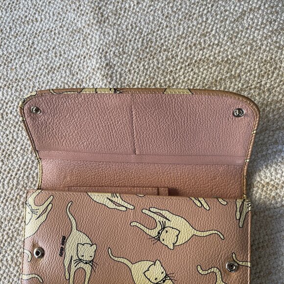 Miu Miu Cat Print Flap Over Long Wallet Rare Limited Edition w COA MINT - Picture 2 of 11